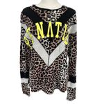 PE Nation Bar Down Top Animal Leopard Cheetah Print Long Sleeve Top XS Brown Photo 4