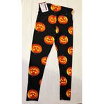 No Boundaries Leggings  Halloween Juniors M Medium Womens Pumpkin Orange Black B3 Photo 2