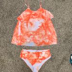 Tie Dye orange plus size women size 2X bathing suit 2 piece padded bra Photo 0