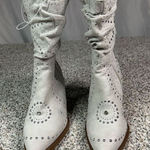 Very G  Women's Beige Studded Mid-Calf Western Boots Size 9.5M​ Photo 0