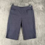 Chico's Bermuda Shorts Women Geometric Print Stretch Pull On Comfort Blue Size 2 Photo 1