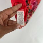 Papaya Coral Green Mesh Tropical Floral Print Spaghetti Strap V-Neck Mini Dress Photo 8