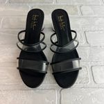 Nicole Miller Clear Heels Mules Sandals Womens 8.5 Slip On Black Rollie Photo 7