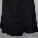 Reformation  Seattle Black 100% Linen Mini Dress Size: 20 Ruffle Ruched Backing Photo 4