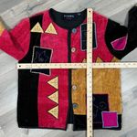 Pushpa Vintage 90s Velour Patchwork Tapestry Embroidered Jacket Medium Pink Photo 11