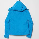 Nils Womens Ski Jacket Blue Stripe Waist Length Snap Hood Waterproof Mock Neck 2 Photo 4