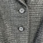 Robert Rodriguez  Size 12 Blazer Jacket Black Shiny Cropped 2 Button Notch Collar Photo 3