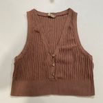 Free People Intimately Ribbed Knit Button Vest Tank Top Brown Size M Photo 0