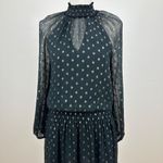 Velvet by Graham & Spenser Dress Chiffon Long Sleeve Black Polka Dot Small Photo 6