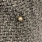 Black and White Tweed Shacket shirt jacket up gold pearl button up large Hi Cut Photo 2