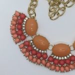 Handmade Multi-Tone Coral Pink Orange Rhinestone Pendant Necklace Photo 4
