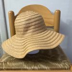 Time and Tru Straw Brim Hat One Size Vacation Resortwear Holiday Coconut Girl Brown Photo 1
