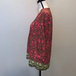 Banana Republic  lime green bright pink v-neck blouse Photo 4