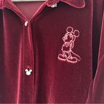 Disney Vintage The Store Velour Mickey Mouse Red Long Sleeve Button Up XXL Photo 2