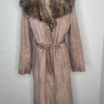 Vintage Indiana Pelisses Suede Leather Trench Coat Tan Made in France 60s 70s Brown Size undefined Photo 0