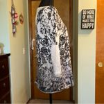 Chico’s Zenergy white gray black ombré floral print 3/4 sleeve top rhinestone L Size L Photo 1