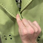 Tahari Cute creamy avocado silky spotted liner snap front blazer belt loops Photo 7