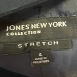 Jones New York  Blue Stretch Long Sleeve One Button Pockets Blazer Coat Jacket 4 Photo 3