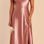 Birdy Grey  Lisa Dress in Shiny Satin Desert Rose size small maxi dress Photo 0