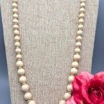 None Wooden Beads Single Strand Necklace Wooden Spacers Made in Germany 27" Photo 0