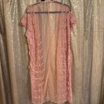 Vivid Importers Of NY Mauve Pink Boho Lace Kimono Duster Coverup XL Photo 1