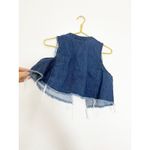 Anthropologie  Pilcro Sleeveless Denim Cropped Tank Medium Tie Bow Back Preppy Photo 9