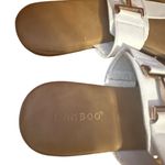 Bamboo  White and Tan Women's Sandals with Gold Accent Photo 1