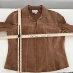 Live a Little Brown Suede Moto Jacket Women's Size L Zip Front Photo 5