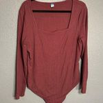 Old Navy  Casual Maroon Squareneck Longsleeve Bodysuit 2x Photo 0