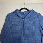 Pure Jill Indigo Quilted Zip Up Hooded Cardigan Jacket Size SP Casual Blue Photo 3