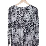 Apt. 9  Black and White Snow Leopard Cheetah Animal Print V-neck Sweater Size XL Photo 1
