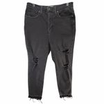 Madewell The Mom Jean Womens 29 Black Distressed Raw Hem High Waist Streetwear Photo 1