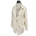 Free People  Womens Sweater Sz Medium Sarah Blazer Minimalist Preppy Neutral Photo 2