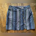 Fashion On Earth  Button Up Stripped Mini Skirt Juniors Size LG NWT Photo 0