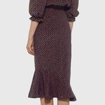 NEW SALONI Grace Ruffled Midi Dress in Saffron Polka Photo 3