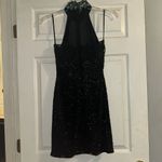 Alyce Designs Silk Beaded Formal Mini Dress Size 8 Floral Design‎ Black Photo 1