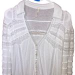 Free People set to stun white lace long sleeve tunic linen blend embroidery over Photo 6