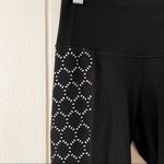 Athleta Black and White Eyelet Cropped Tights Photo 2