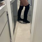 Women size 6 Black over the knee boots zipper on the inside soft suede alike Photo 1