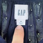 Gap Women's Long Crocheted Sleeve Navy Eyelet Blouse Size M Photo 3