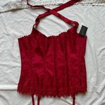 Frederick's of Hollywood NWt (new with tags) frederick’s of hollywood red fully adjustable paisley satin floral corset Photo 0