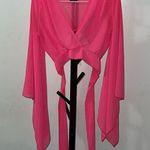 Sheer Hot Pink Flowy Lightweight Top Photo 0
