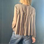 ZARA Taupe Pleated Zip Front lightweight swing jacket size Medium Photo 1