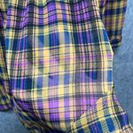 Love Fire Sheer Plaid Shirt Dress Long Sleeve Button Front Casual Size Small Purple Photo 2