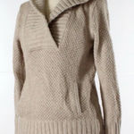 Gap VTG Body Womens Medium Tan Knit Hoodie Sweater Pouch Pullover Textured Knit Photo 0
