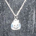 Silver pumpkin necklace.. dainty! Perfect for the little you ! Photo 1