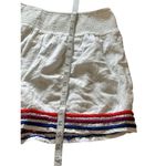 Lovers + Friends White Shorts Red & Blue Stripes Trim Smocked Waist Casual Sz L Photo 4