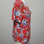 Daytrip  red floral strappy cutout tee size  large Photo 3