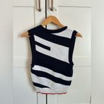 Anthropologie  Maeve V neck sweater vest blue and white size small Photo 4