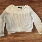Moda International Fisherman’s Knit Cream and Tan Crewneck Pullover Sweater M Size M Photo 0